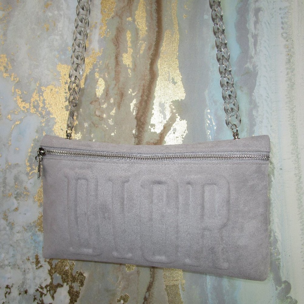 Grey Suede Dior Pouch Purse